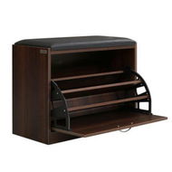 Detailed information about the product Artiss Shoe Rack Cabinet Bench15 Pairs Walnut Kyla