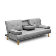 Detailed information about the product Artiss Sofa Bed 188CM Grey Faux Linen