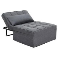 Detailed information about the product Artiss Sofa Bed Ottoman Pillow Folding Linen Grey Siyi