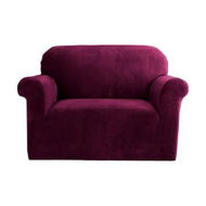 Detailed information about the product Artiss Sofa Cover Couch Covers 1 Seater Velvet Ruby Red