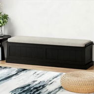 Detailed information about the product Artiss Storage Ottoman Blanket Box 140cm Fluted Black