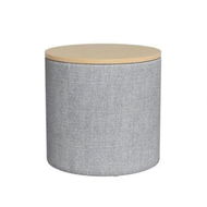 Detailed information about the product Artiss Storage Ottoman Blanket Box 40cm Linen Round Grey