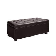 Detailed information about the product Artiss Storage Ottoman Blanket Box 97cm Leather Brown