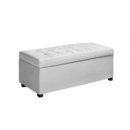 Detailed information about the product Artiss Storage Ottoman Blanket Box 97cm Leather White