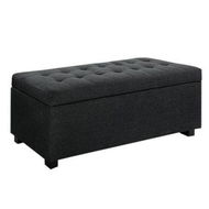 Detailed information about the product Artiss Storage Ottoman Blanket Box 97cm Linen Charcoal