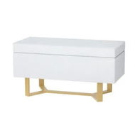 Detailed information about the product Artiss Storage Ottoman Blanket Box Criss-cross Linen White