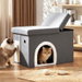 Artiss Storage Ottoman Foot Stool Cat Litter Box Enclosure Foldable Grey. Available at Crazy Sales for $64.95