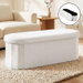 Artiss Storage Ottoman Foot Stool Rest Boucle Fabric Foldable White. Available at Crazy Sales for $89.95