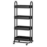 Detailed information about the product Artiss Storage Trolley Kitchen Cart 4 Tiers Black