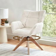 Detailed information about the product Artiss Swivel Chair Armchair Nursing Velvet White