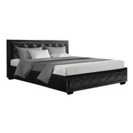 Detailed information about the product Artiss Tiyo Bed Frame PU Leather Gas Lift Storage - Black King