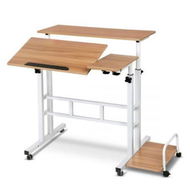 Detailed information about the product Artiss Twin Laptop Table Desk - Light Wood