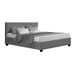 Artiss Vila Bed Frame Fabric Gas Lift Storage - Grey Queen. Available at Crazy Sales for $264.95