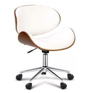 Detailed information about the product Artiss Wooden Office Chair Leather Seat White