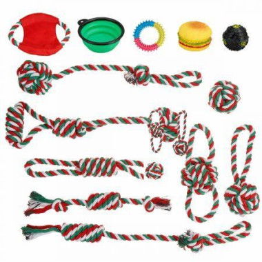 Assorted Dog Puppy Pet Toys Ropes Chew Balls Training Play Bundle Teething Aid