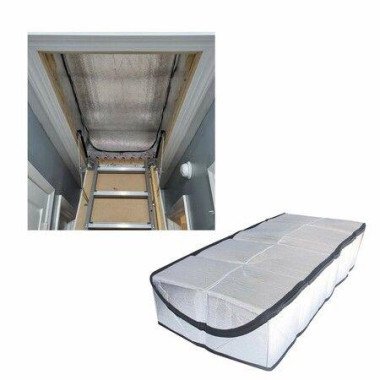 Attic Stairway Insulation Cover - Premium Energy Saving Attic Stairs Door Ladder Insulator Pull Down Tent With Zipper 25 In X 54 In X 11 In (Attic Cover)