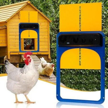 Auto Chicken Coop Door Automatic Opener Closer Waterproof Light Sensor Battery Operated IP44 Poultry Fence Cage Enclosure