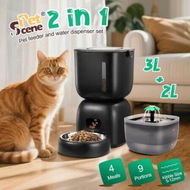 Detailed information about the product Auto Pet Cat Feeder 3L Food 2L Water Dispenser Dog Feeding Drinking Fountain Automatic Drinker Waterer Timed 10s Voice Recorder 4 Daily Meals Bowl
