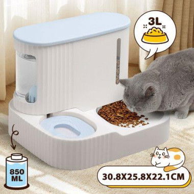 Auto Pet Feeder 2 In 1 Dog Cat Food Water Dispenser Bowl Automatic Gravity Fed For Small Large Pets