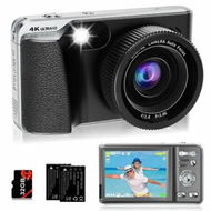 Detailed information about the product Autofocus Digital Camera for Photography 4K 48MP Macro Kids Digital Camera for YouTube with SD Card 18X Digital Zoom,Flash,Anti-Shake,2 Batteries