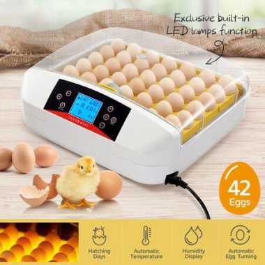 Automatic 42 Egg Incubator Digital Hatching Chicken Pigeon Quail Eggs Hatcher With LED Candle Lamps