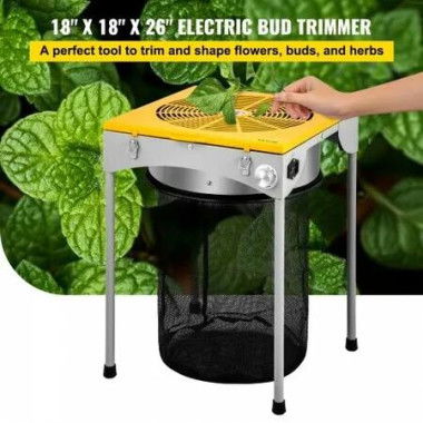 Automatic Bud Trimmer, 18' Electric Trimmer, Stainless Steel Leaf Bud Automatic Hydroponic with High-Speed Blade Trim, Three Speed Strong Durable Bud Trimmer Leaves Fall into Included Bag