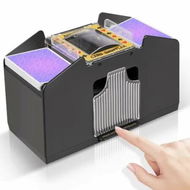 Detailed information about the product Automatic Card Shuffler,4 Decks,Battery Operated Electric UNO Poker Shuffler,Playing Card Shuffler for Home Card Game,Travel