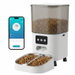 Automatic Cat Feeder, 4.5L Food Dispenser with App Control, 1â€“10 Meals Per Day, Voice Recording and Stainless Steel Dual-Bowl for Cats Dogs (White). Available at Crazy Sales for $49.95