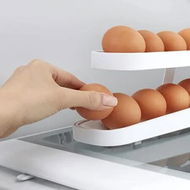 Detailed information about the product Automatic Egg Rolling Rack/Egg Storage Holder/Plastic Egg Basket for Refrigerator, Space-Saving Design