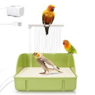 Detailed information about the product Automatic Parakeet Bird Bath with Pump, Large Bird Shower Fountain Indoor Bathtub with Running Water, Parrot Bath Tub Faucet for Pet Birds, Green
