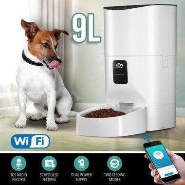 Automatic Pet Feeder Cat Feeder Dog Food Dispenser Wi-Fi Smart with App Remote Control 9L