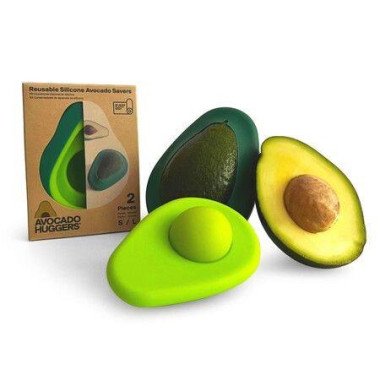 Avocado Huggers Silicone Reusable Avocado Savers With Pit Storage BPA Free Dishwasher Safe Holder Large & Small Set (2 Pc)