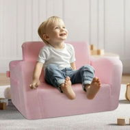 Detailed information about the product Baby Chair Foldable 2-in-1 Comfy Baby Lounger Couch Kids Sofa Pink