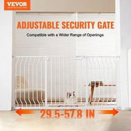 Detailed information about the product Baby Gate, 749-1468 mm Extra Wide, 762 mm High, Dog Gate for Stairs Doorways and House, Easy Step Walk Thru Auto Close Child Gate Pet Security Gate with Pressure Mount and Wall Mount Kit, White