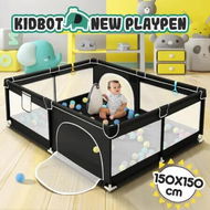 Detailed information about the product Baby Playpen Kids Fence Pen Playground Activity Centre Enclosure Barrier Play Room Safety Yard Indoor 150x150cm Interactive Game Mesh Walls