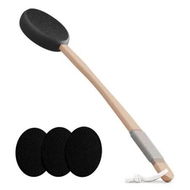 Detailed information about the product Back Lotion Applicator with 4 Replaceable Pads,Lotion Applicator,Sunscreen Applicator for Cream with 17In Curved Handle Easy to Target Back and Feet,Black