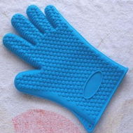 Detailed information about the product Baking Cooking Oven Mitt Non-slip Grip Heat-resistant Silicone Glove Pot Holder Blue