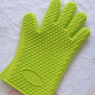 Detailed information about the product Baking Cooking Oven Mitt Non-slip Grip Heat-resistant Silicone Glove Pot Holder Green