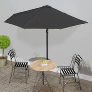 Detailed information about the product Balcony Parasol with Aluminium Pole Black 300x155x223 cm Half