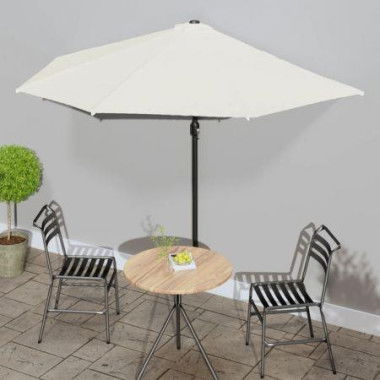 Balcony Parasol With Aluminium Pole Sand 300x155 Cm Half