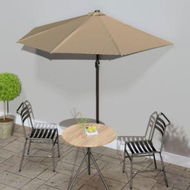 Detailed information about the product Balcony Parasol With Aluminium Pole Taupe 270x144 Cm Half