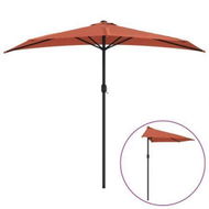 Detailed information about the product Balcony Parasol With Aluminium Pole Terracotta 270x144x222 Cm Half