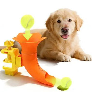 Ball Launcher for Dogs Trumpet Shape Enrichment Game,Tennis Ball Launcher for Kitchen,Living Room,Corner Home Alone