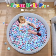 Detailed information about the product Ball Pit Toy Pool Foam Softplay Fence Playpen Childrens Activity Centre Babyroom Decoration Play Area 120x35cm Indoor Outdoor