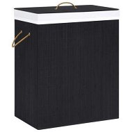 Detailed information about the product Bamboo Laundry Basket With 2 Sections Black 100 L