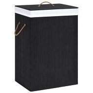 Detailed information about the product Bamboo Laundry Basket With 2 Sections Black 72 L