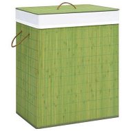 Detailed information about the product Bamboo Laundry Basket With 2 Sections Green 100 L