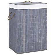 Detailed information about the product Bamboo Laundry Basket With 2 Sections Grey 72 L