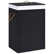 Detailed information about the product Bamboo Laundry Basket With Single Section Black