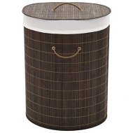 Detailed information about the product Bamboo Laundry Bin Oval Dark Brown